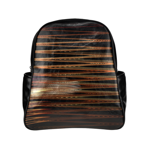Swirly Stripes Multi-Pockets Backpack (Model 1636)