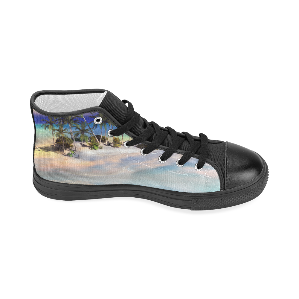 Wonderful view over the sea in the sunset Women's Classic High Top Canvas Shoes (Model 017)