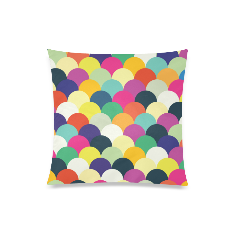 Colorful Circles Custom Zippered Pillow Case 20"x20"(Twin Sides)