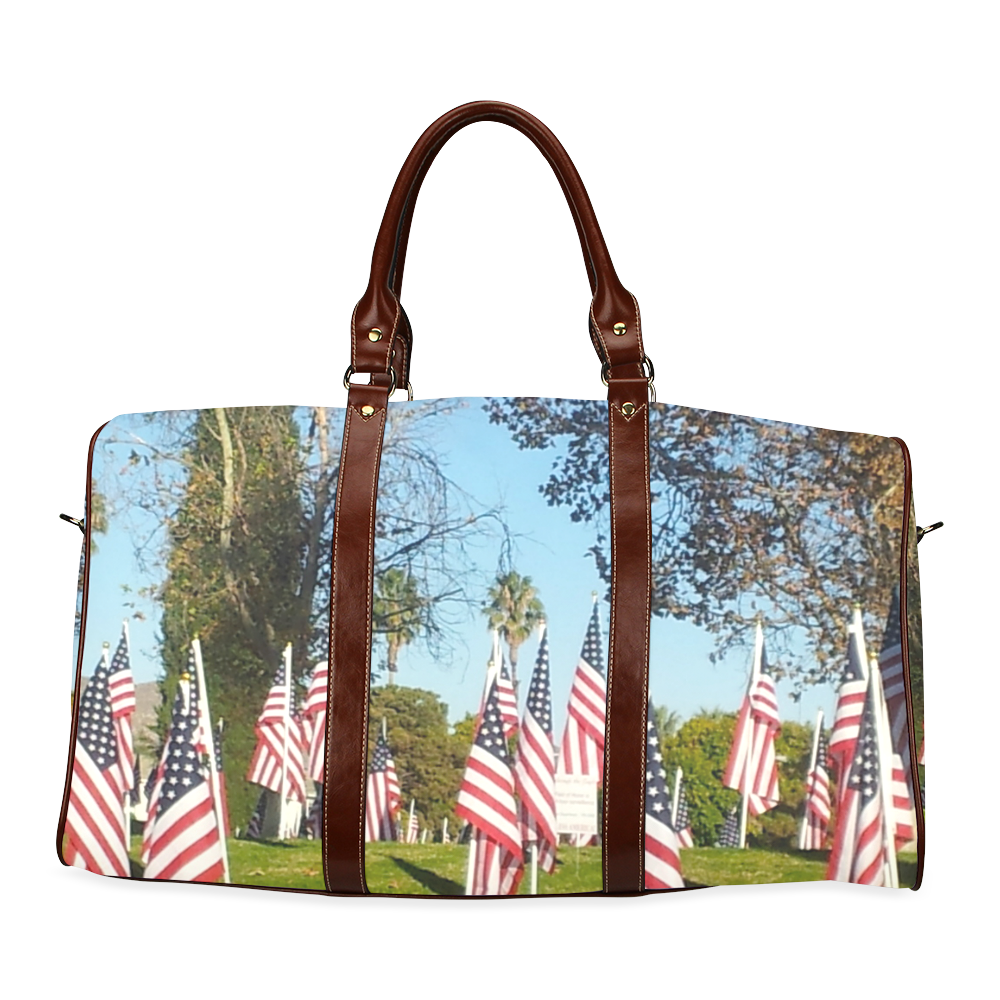 USA Flag Travel Purse by Martina Webster Waterproof Travel Bag/Small (Model 1639)