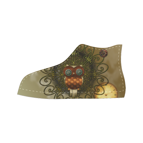 Steampunk cute owl Women's Classic High Top Canvas Shoes (Model 017)