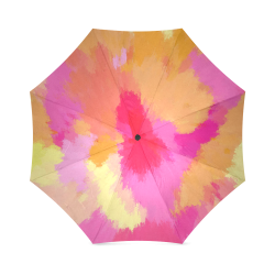 Pink, Orange and Yellow Watercolors Foldable Umbrella (Model U01)