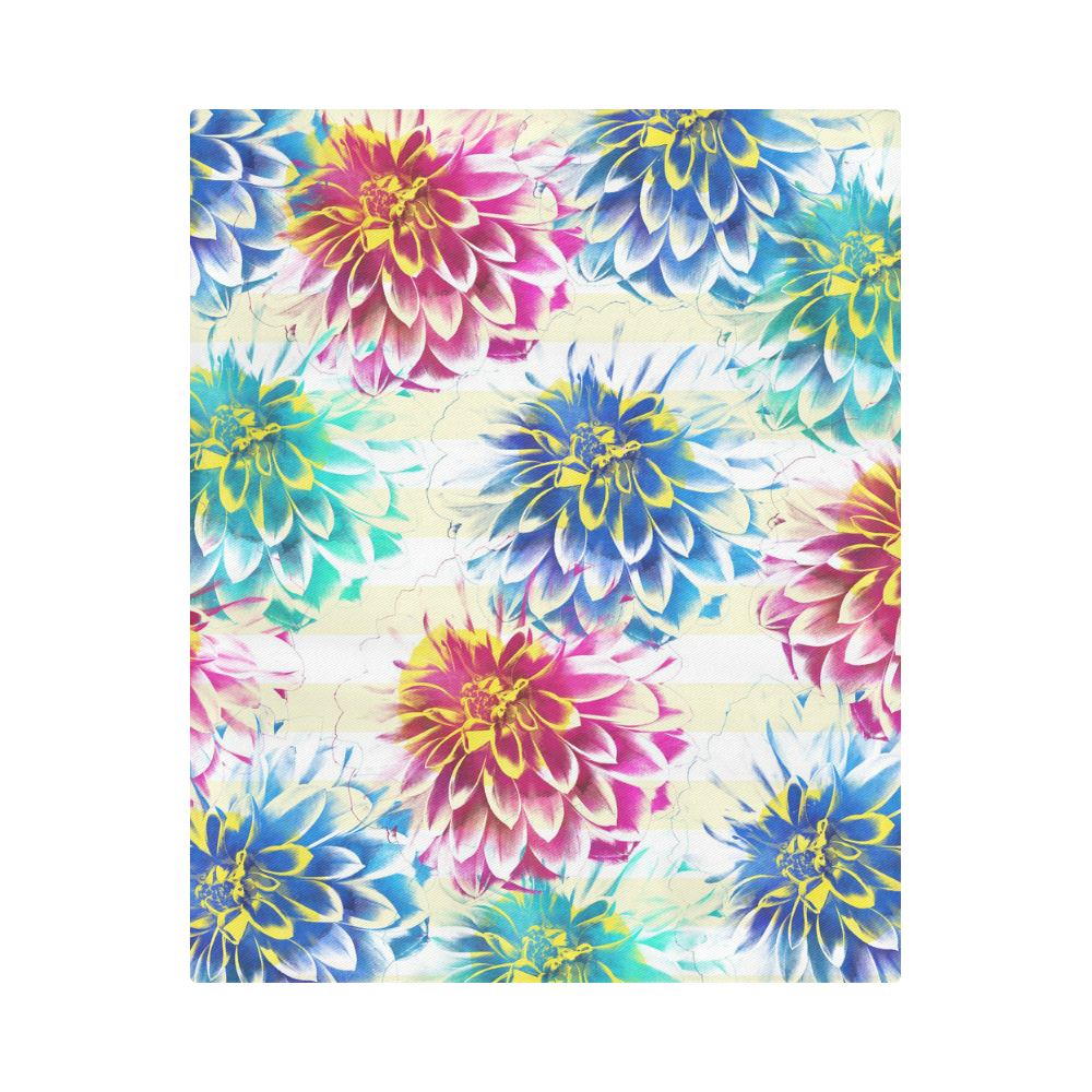 Colorful Dahlias Duvet Cover 86"x70" ( All-over-print)