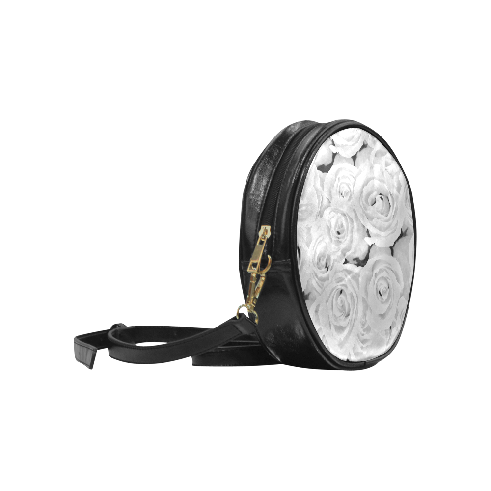 White Roses Round Sling Bag (Model 1647) ID D494097