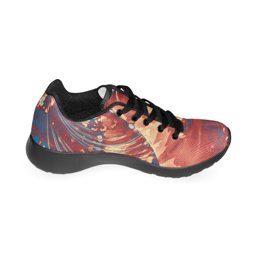 Abstract Fractal Painting - dark red blue beige Women’s Running Shoes (Model 020)
