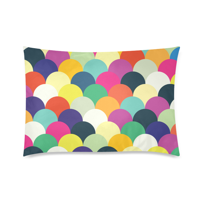 Colorful Circles Custom Zippered Pillow Case 20"x30"(Twin Sides)