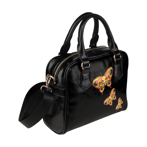 Dancing Butterflies Veggieart Vegan Shoulder Handbag (Model 1634)