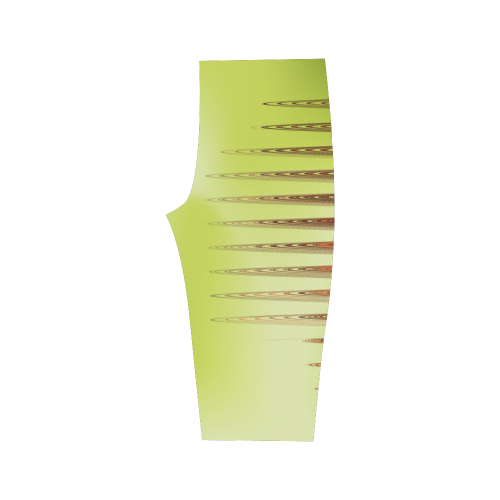 Swirly Stripes Spring Green Gradient Hestia Cropped Leggings (Model L03)