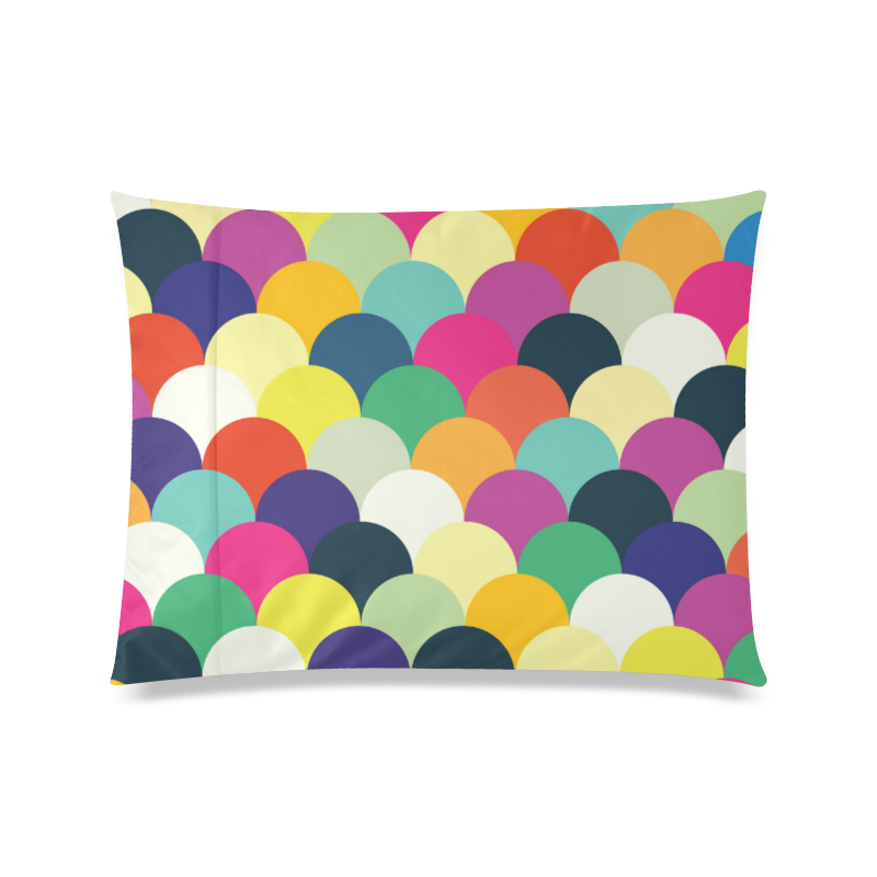 Colorful Circles Custom Zippered Pillow Case 20"x26"(Twin Sides)