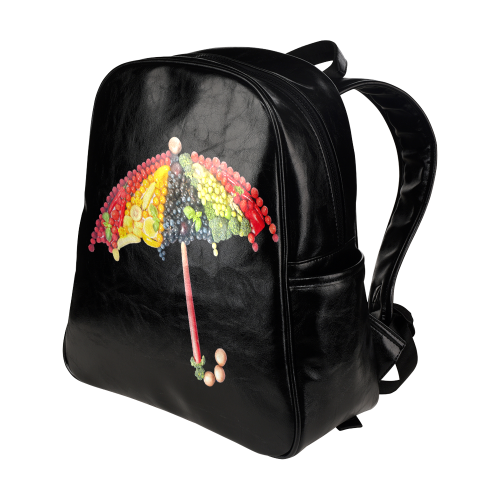 Under my Umbrella VeggieArt Vegan Multi-Pockets Backpack (Model 1636)