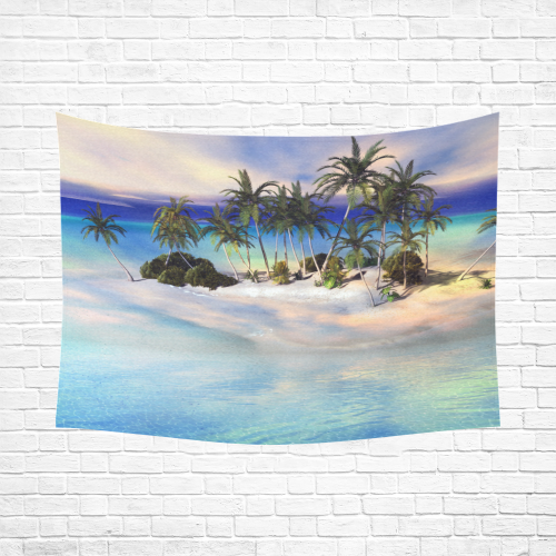 Wonderful view over the sea in the sunset Cotton Linen Wall Tapestry 80"x 60"