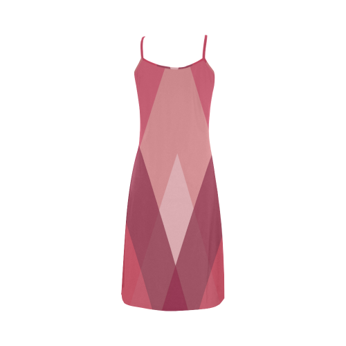 Pink Harlequin Pattern by ArtformDesigns Alcestis Slip Dress (Model D05)