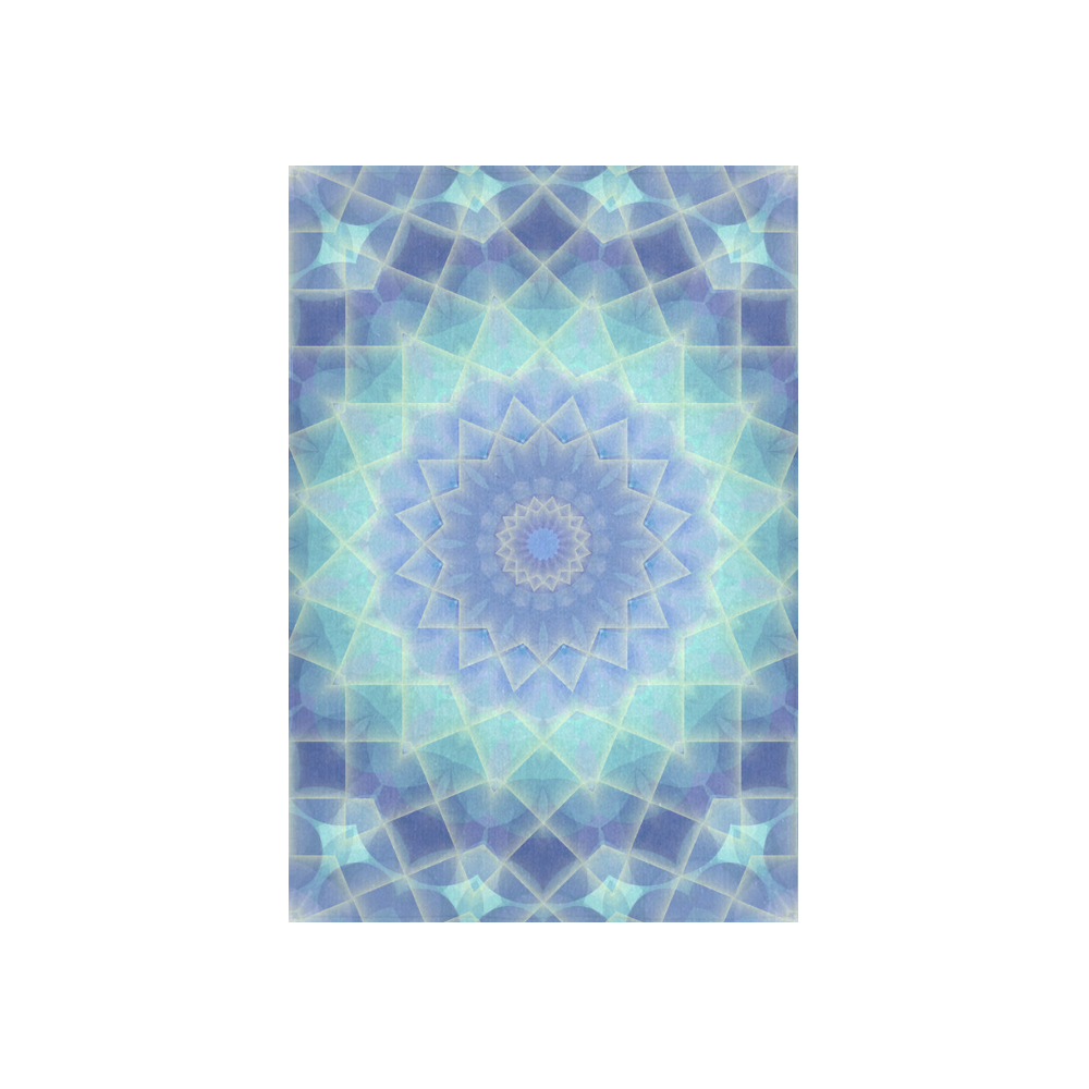 Blue and Turquoise Garden Cotton Linen Wall Tapestry 40"x 60"