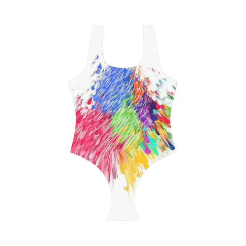 Paint splashes by Artdream Vest One Piece Swimsuit (Model S04)