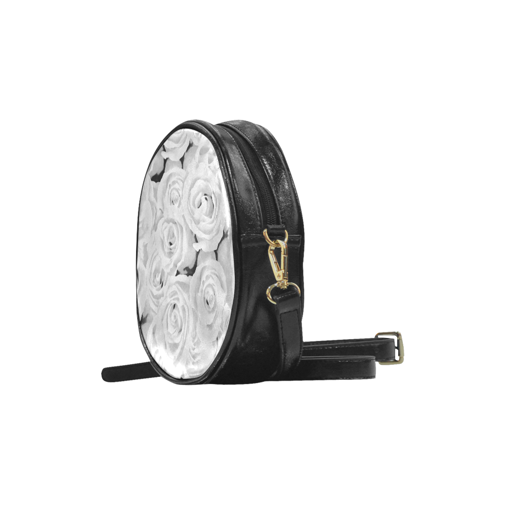 White Roses Round Sling Bag (Model 1647) ID D494097