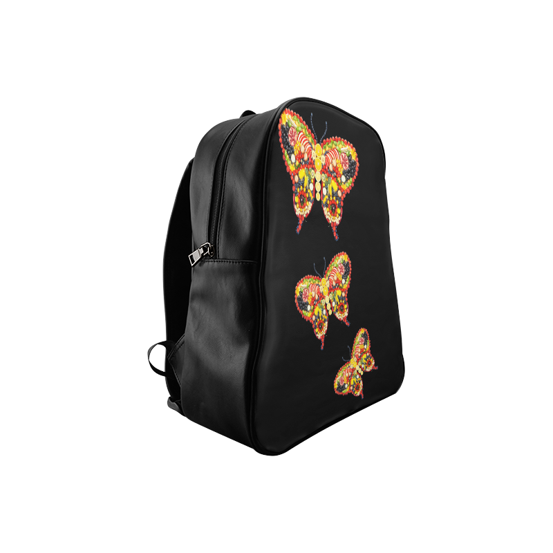 Dancing Butterflies Veggieart Vegan School Backpack/Large (Model 1601)
