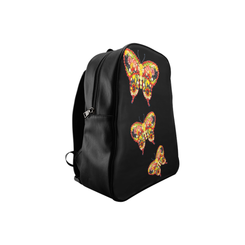 Dancing Butterflies Veggieart Vegan School Backpack/Large (Model 1601)