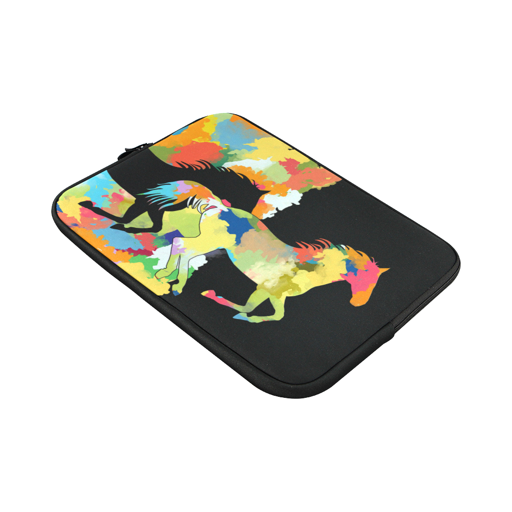 Horse  Shape Galloping out of Colorful Splash Custom Laptop Sleeve 15''