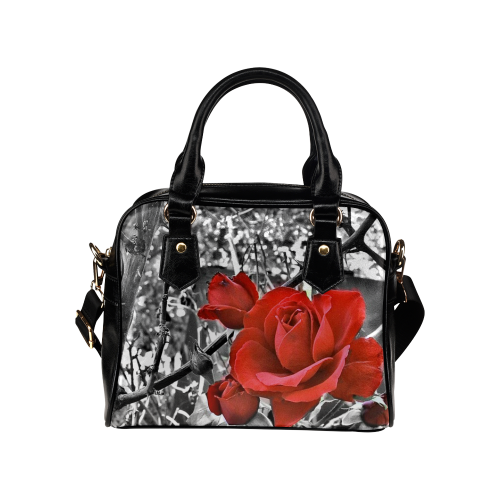 Gothic Rose Shoulder Bag by Martina Webster Shoulder Handbag (Model 1634)