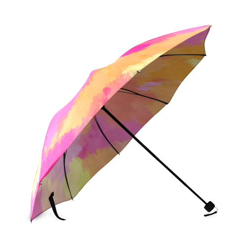 Pink, Orange and Yellow Watercolors Foldable Umbrella (Model U01)