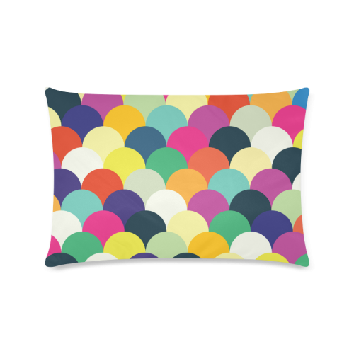 Colorful Circles Custom Zippered Pillow Case 16"x24"(Twin Sides)