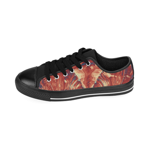 Abstract Fractal Painting - dark red blue beige Men's Classic Canvas Shoes (Model 018)
