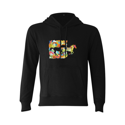 Horse  Shape Galloping out of Colorful Splash Oceanus Hoodie Sweatshirt (Model H03)