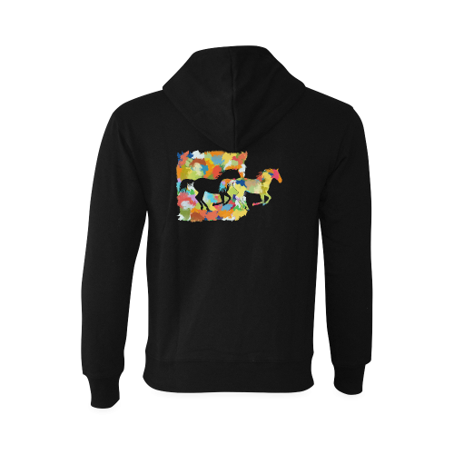 Horse  Shape Galloping out of Colorful Splash Oceanus Hoodie Sweatshirt (Model H03)