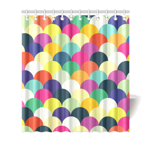 Colorful Circles Shower Curtain 66"x72"