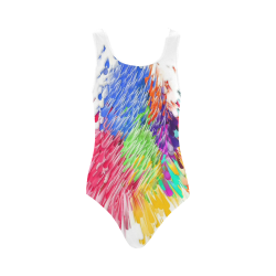 Paint splashes by Artdream Vest One Piece Swimsuit (Model S04)