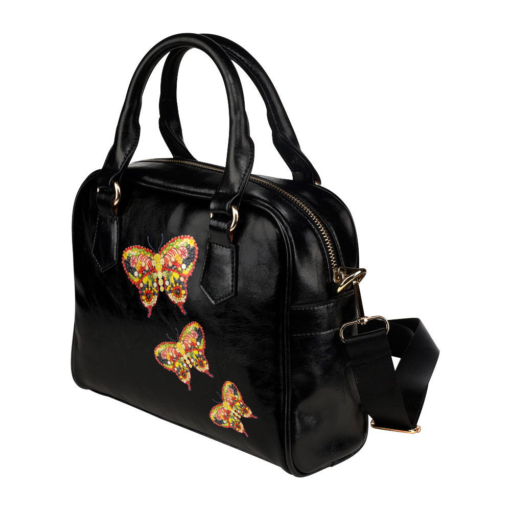 Dancing Butterflies Veggieart Vegan Shoulder Handbag (Model 1634)