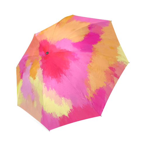 Pink, Orange and Yellow Watercolors Foldable Umbrella (Model U01)