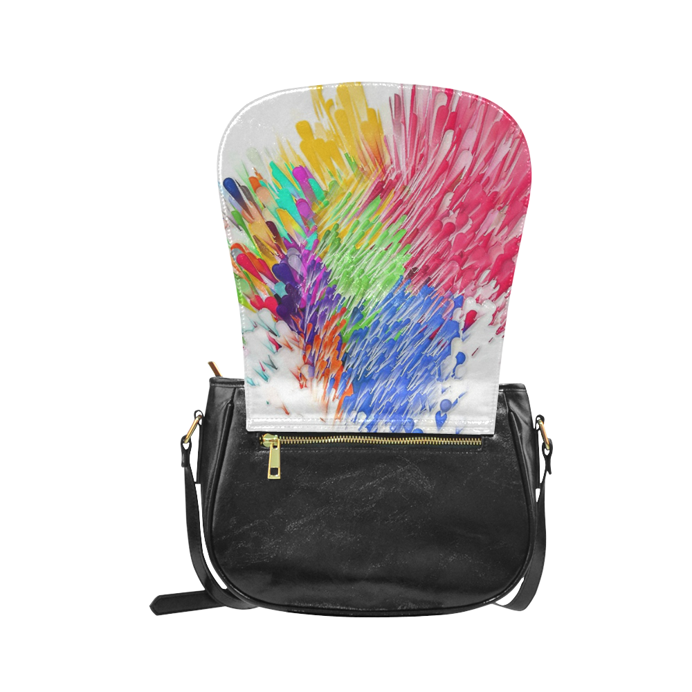 Paint splashes by Artdream Classic Saddle Bag/Small (Model 1648)