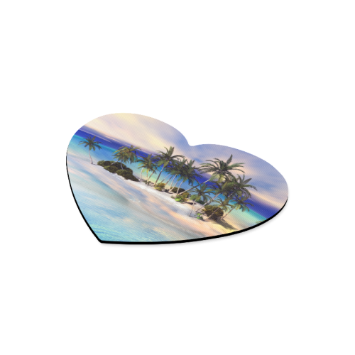 Wonderful view over the sea in the sunset Heart-shaped Mousepad