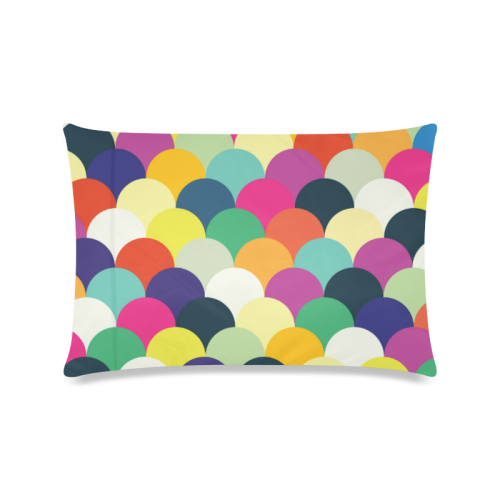 Colorful Circles Custom Zippered Pillow Case 16"x24"(Twin Sides)