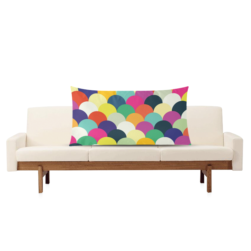 Colorful Circles Rectangle Pillow Case 20"x36"(Twin Sides)