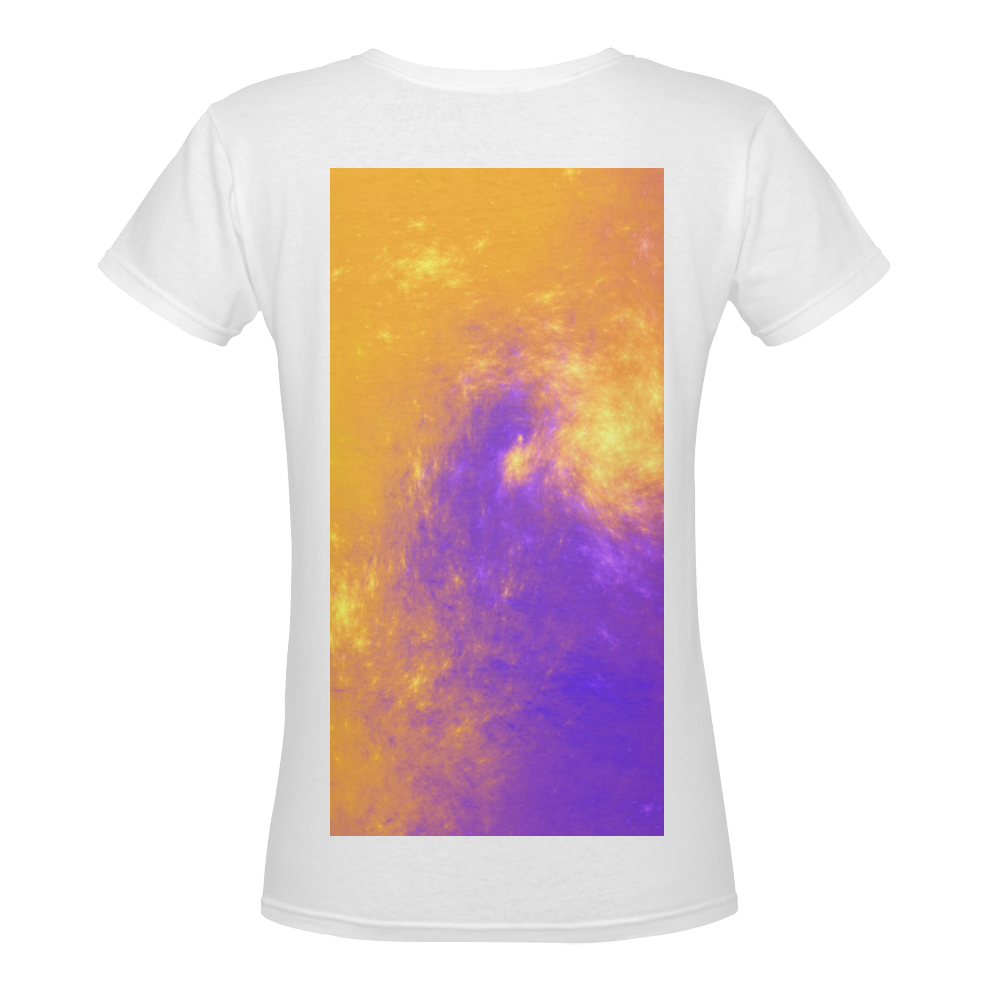 Colorful Universe Women's Deep V-neck T-shirt (Model T19)