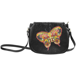 Dancing Butterfly Veggieart Vegan Classic Saddle Bag/Large (Model 1648)