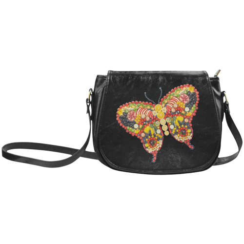 Dancing Butterfly Veggieart Vegan Classic Saddle Bag/Large (Model 1648)