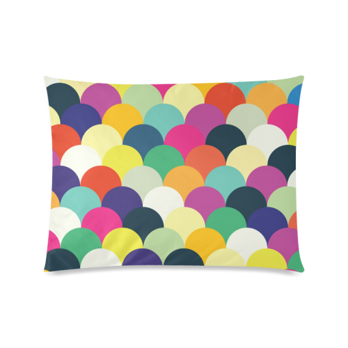 Colorful Circles Custom Zippered Pillow Case 20"x26"(Twin Sides)