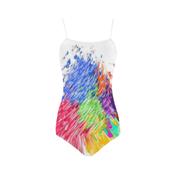 Paint splashes by Artdream Strap Swimsuit ( Model S05)
