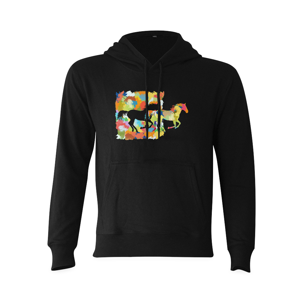 Horse  Shape Galloping out of Colorful Splash Oceanus Hoodie Sweatshirt (Model H03)