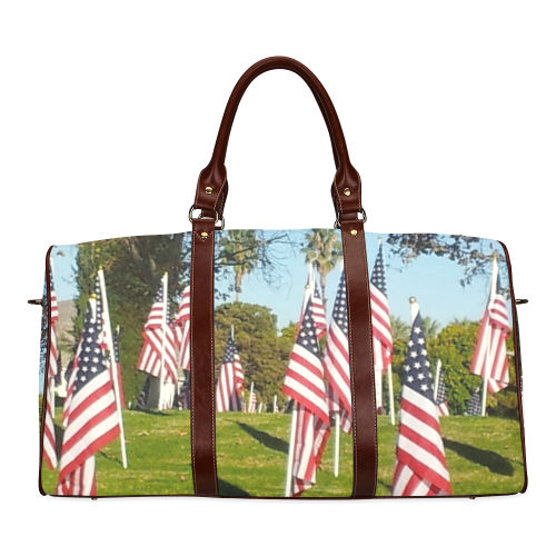 USA Flag Travel Purse by Martina Webster Waterproof Travel Bag/Small (Model 1639)