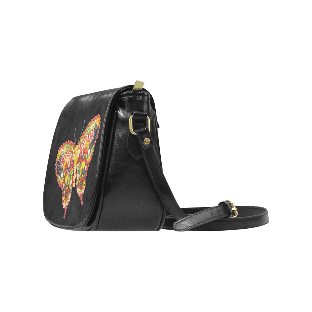 Dancing Butterfly Veggieart Vegan Classic Saddle Bag/Large (Model 1648)