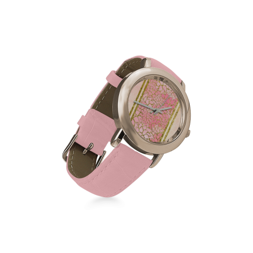 Summer Pattern 10 Women's Rose Gold Leather Strap Watch(Model 201)