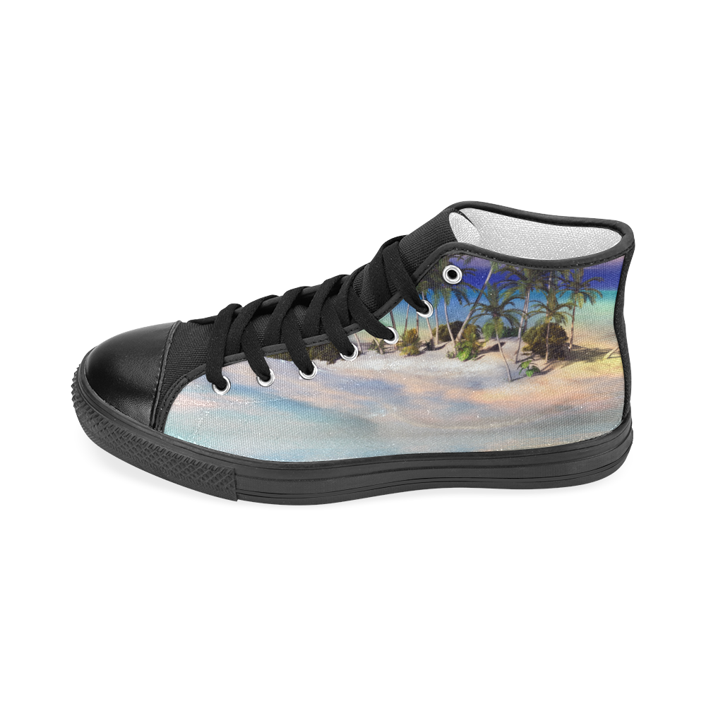 Wonderful view over the sea in the sunset Women's Classic High Top Canvas Shoes (Model 017)