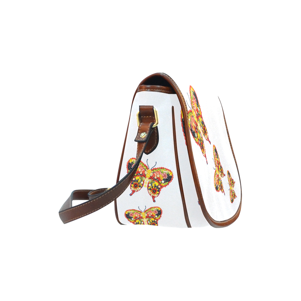 Dancing Butterflies Veggieart Vegan Saddle Bag/Small (Model 1649) Full Customization