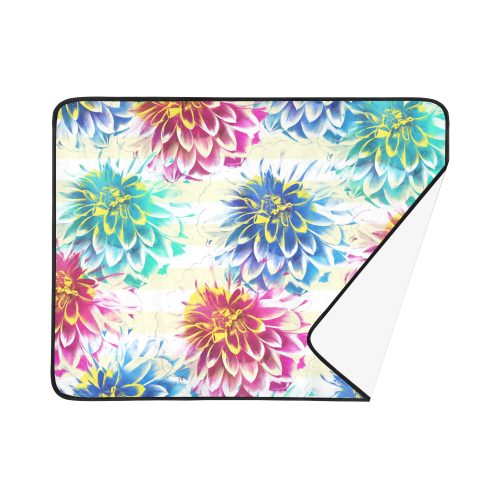 Colorful Dahlias Beach Mat 78"x 60"