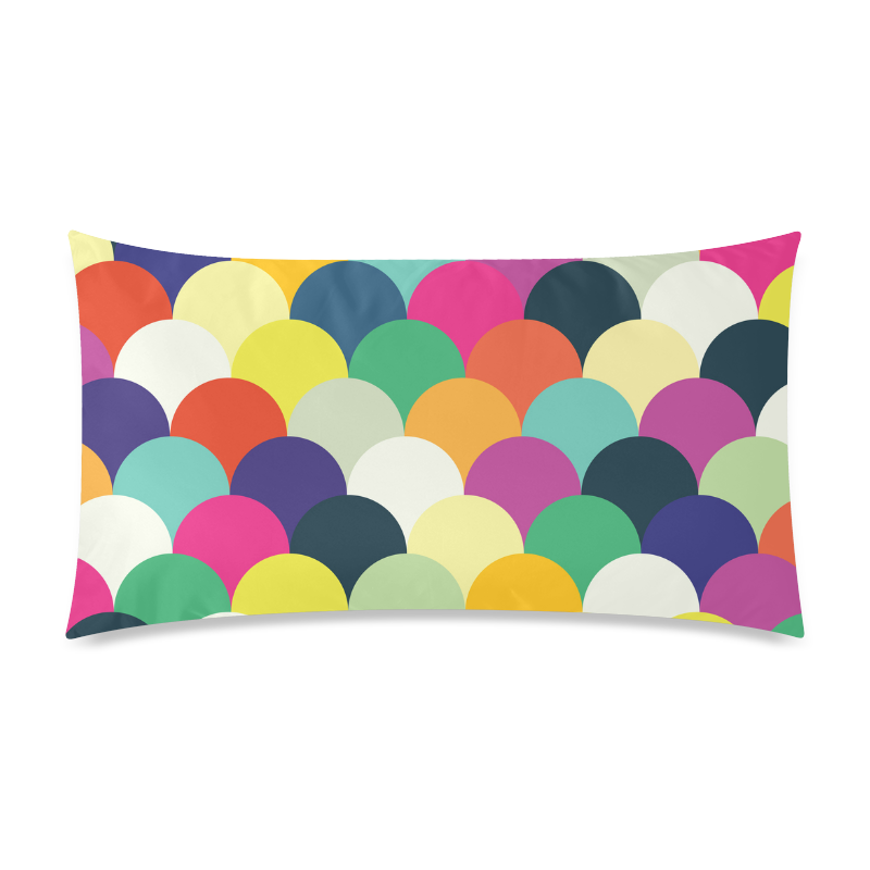 Colorful Circles Rectangle Pillow Case 20"x36"(Twin Sides)