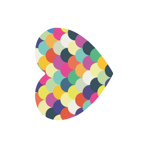 Colorful Circles Heart-shaped Mousepad